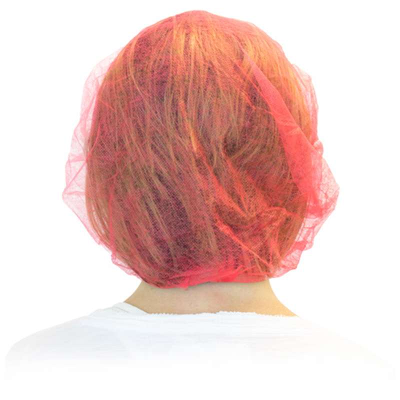 MB-24-1000/R Polypropylene Bouffant Cap, 24 in, Red